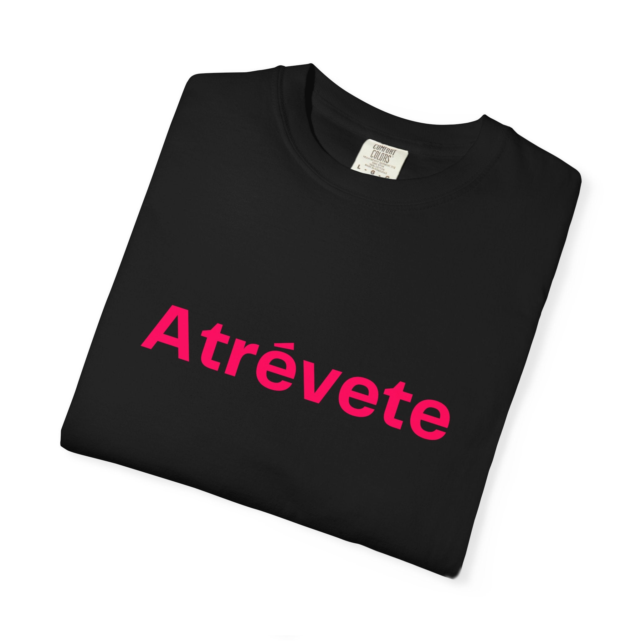 "Atrévete Tee — Bold Magenta Dare Graphic with Step Into My Rhythm Back Design | Tony Tha Jester"