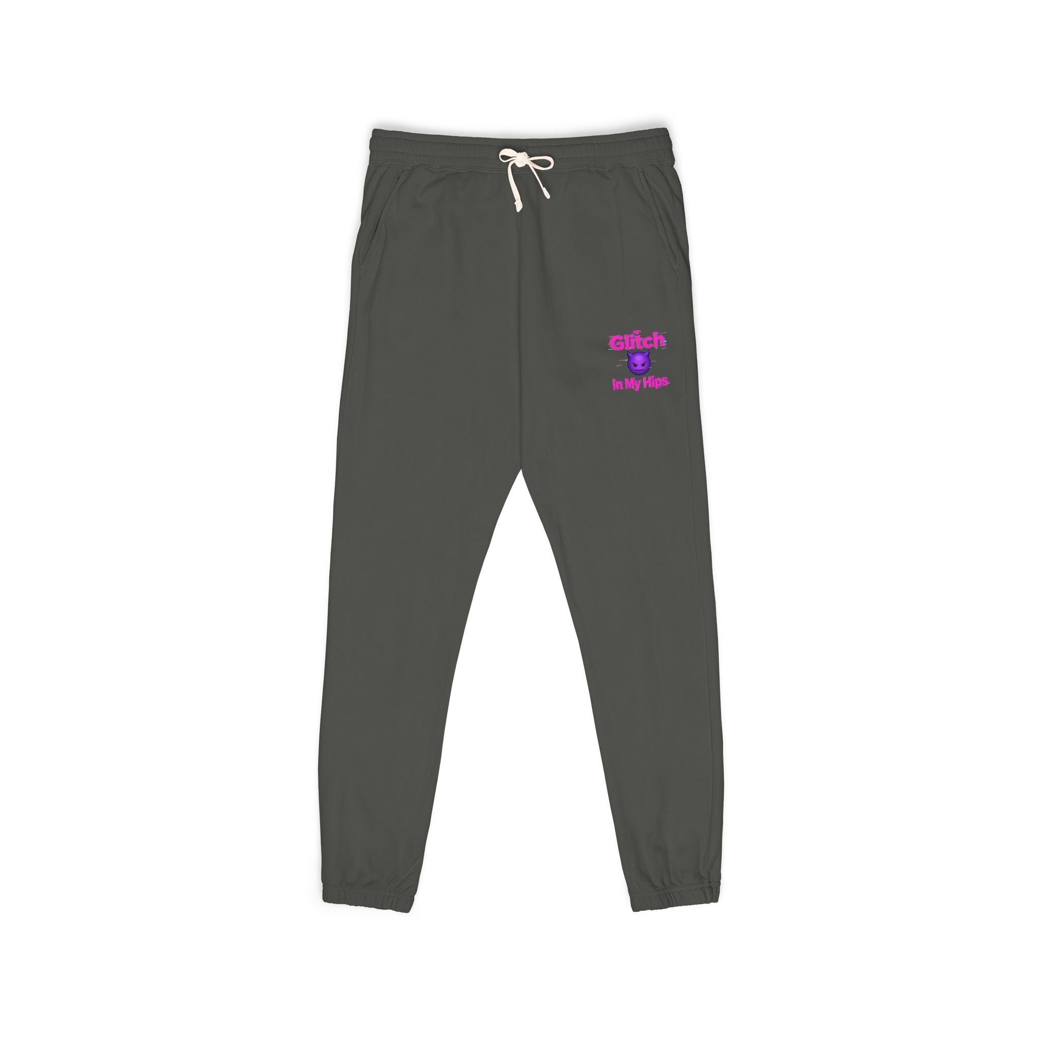 Cozy Garment-Dyed Sweatpants with Glitched Pocket Design