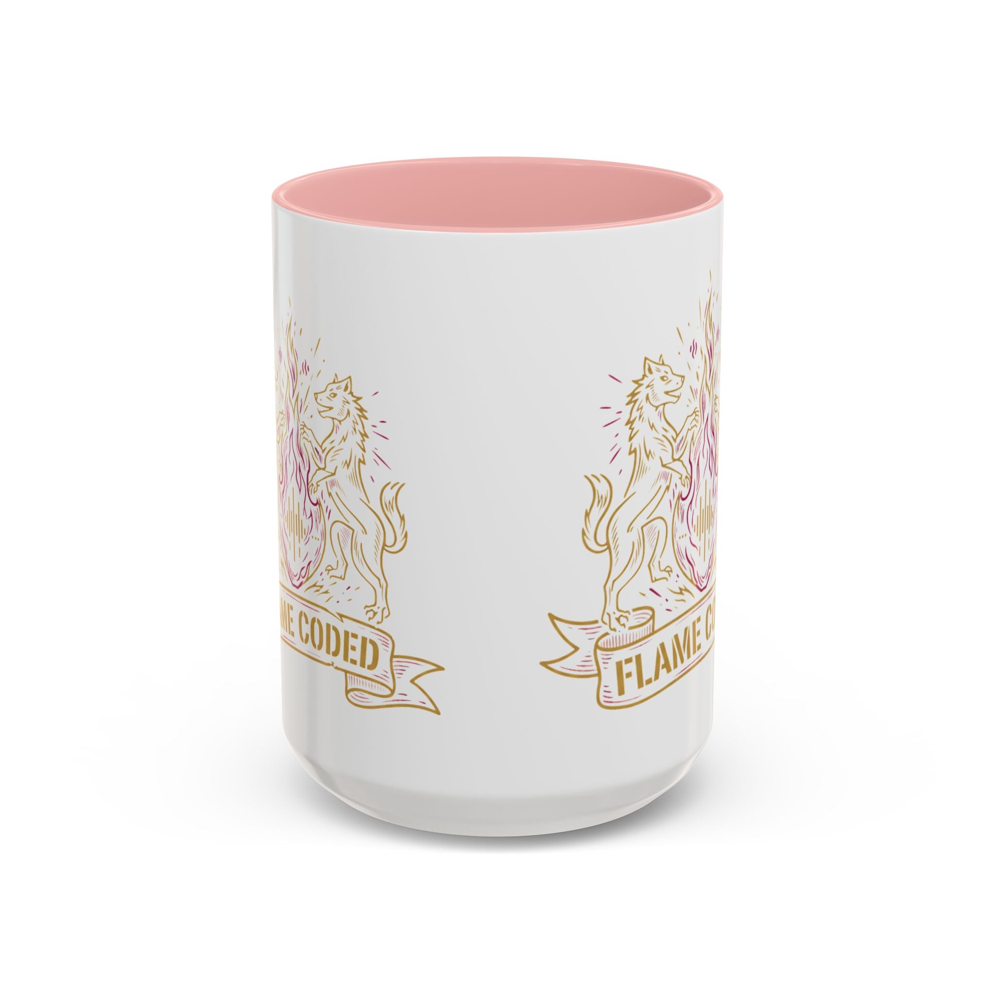 Flame Coded Accent Coffee Mug — Lion Crest Heatwave Design (11/15oz)