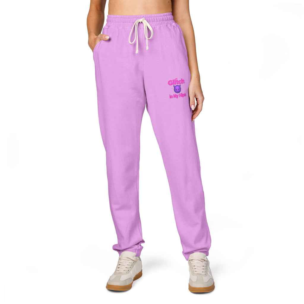 Cozy Garment-Dyed Sweatpants with Glitched Pocket Design