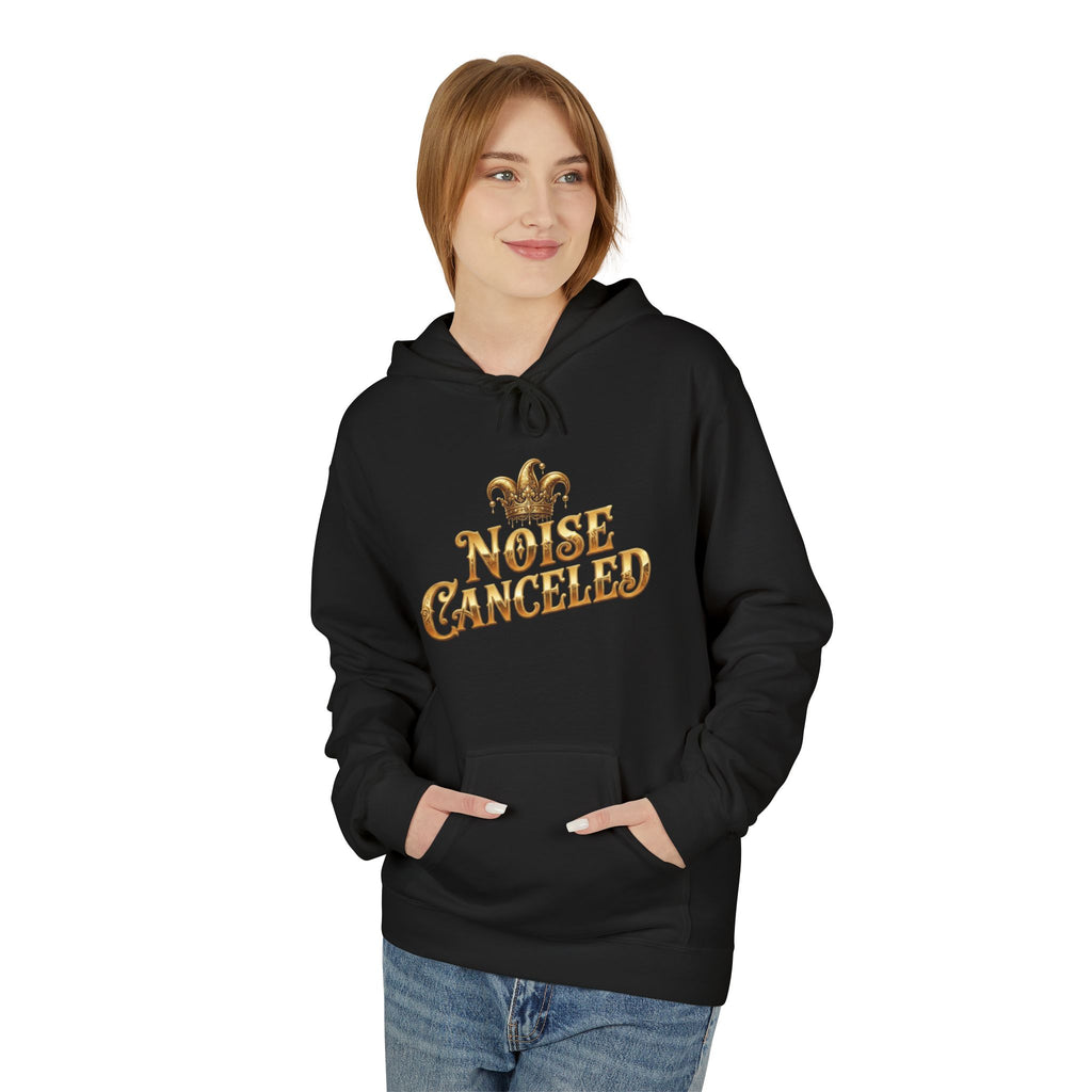 Hoodie — 'Noise Canceled' Gold Retro Graphic Pullover