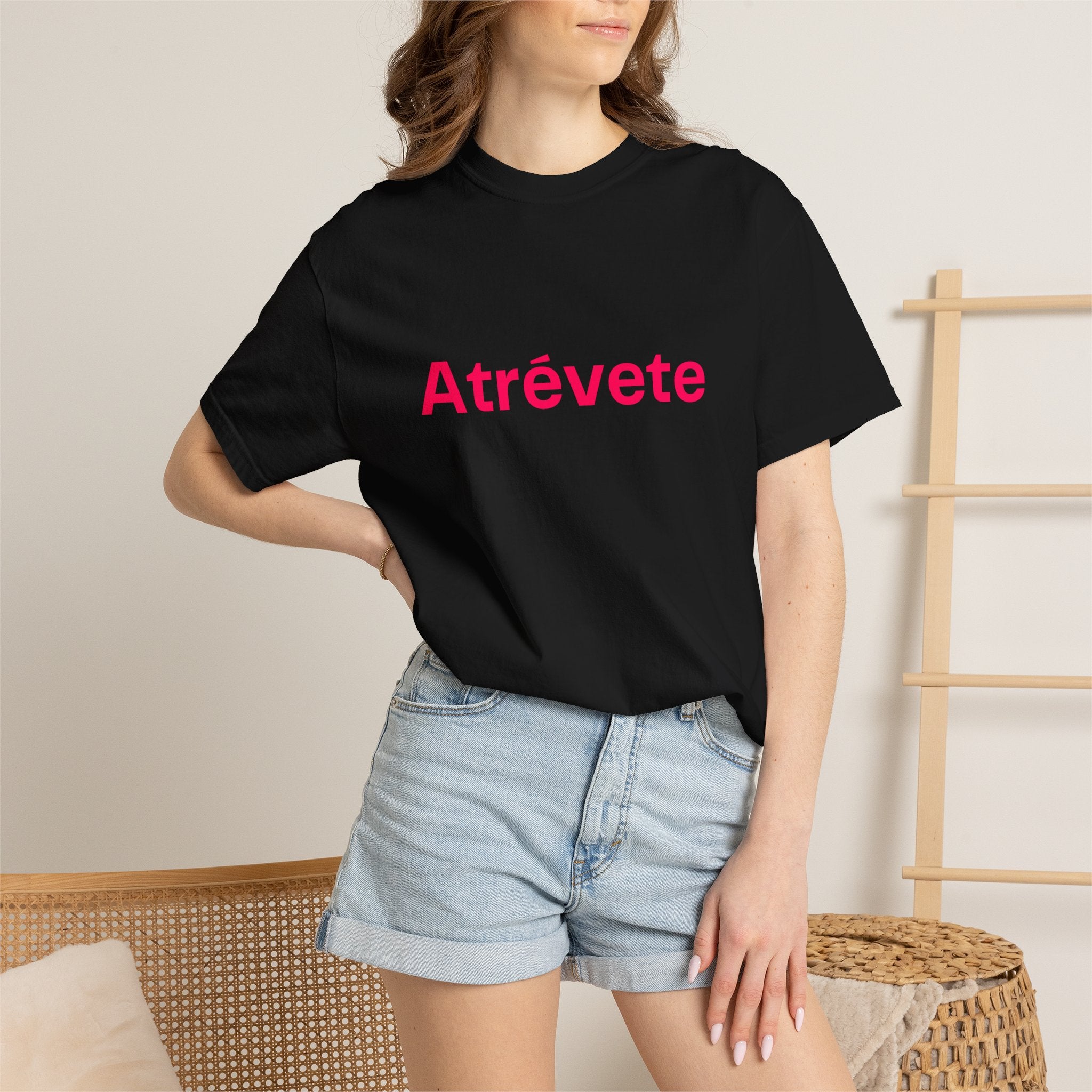 "Atrévete Tee — Bold Magenta Dare Graphic with Step Into My Rhythm Back Design | Tony Tha Jester"