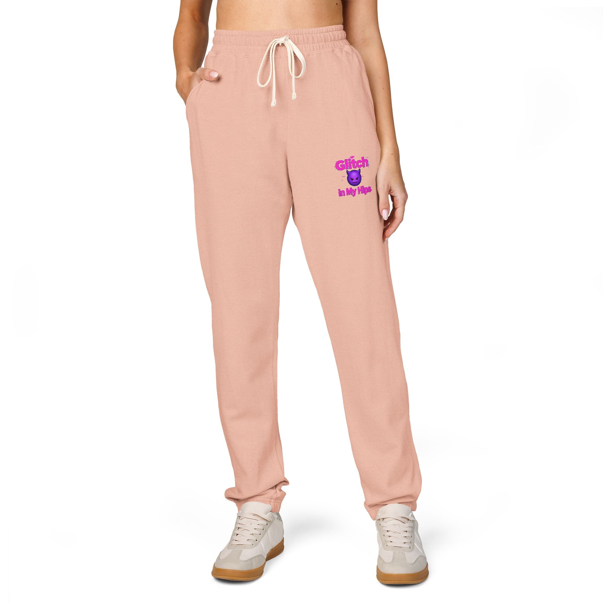 Cozy Garment-Dyed Sweatpants with Glitched Pocket Design